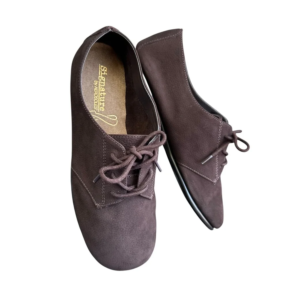 Signature by Aerosoles Guitar Solo Leather Lace-Up Oxfords Flats Womens 7.5 NEW
